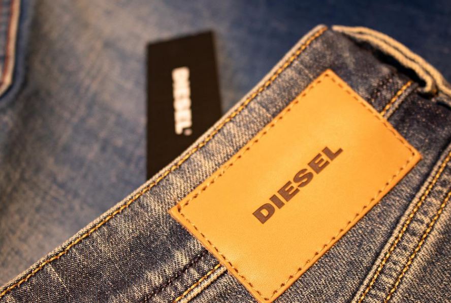 Jeans with the Diesel tag at the back
