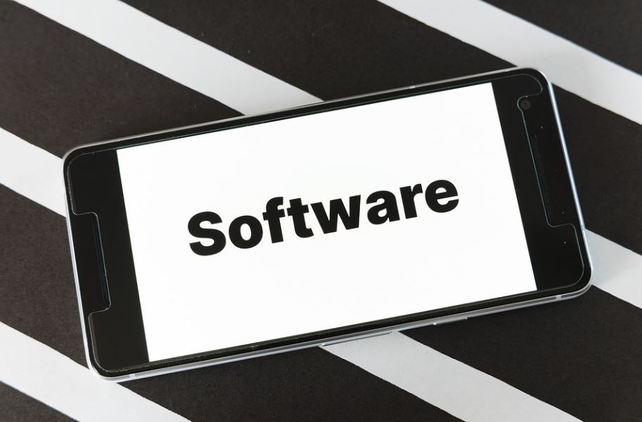 A smartphone screen with the words Software